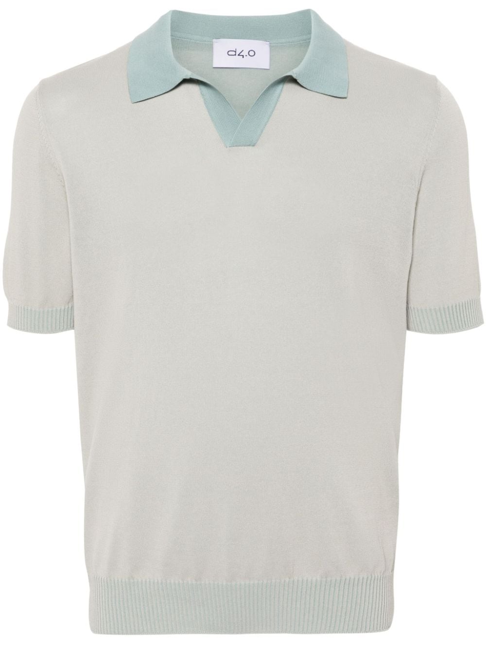 D4.0 contrasting-collar knitted polo shirt - Neutrals von D4.0