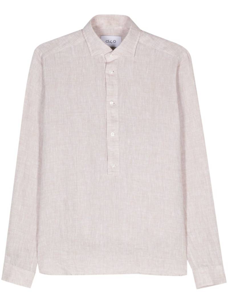 D4.0 cutaway-collar linen shirt - Neutrals von D4.0