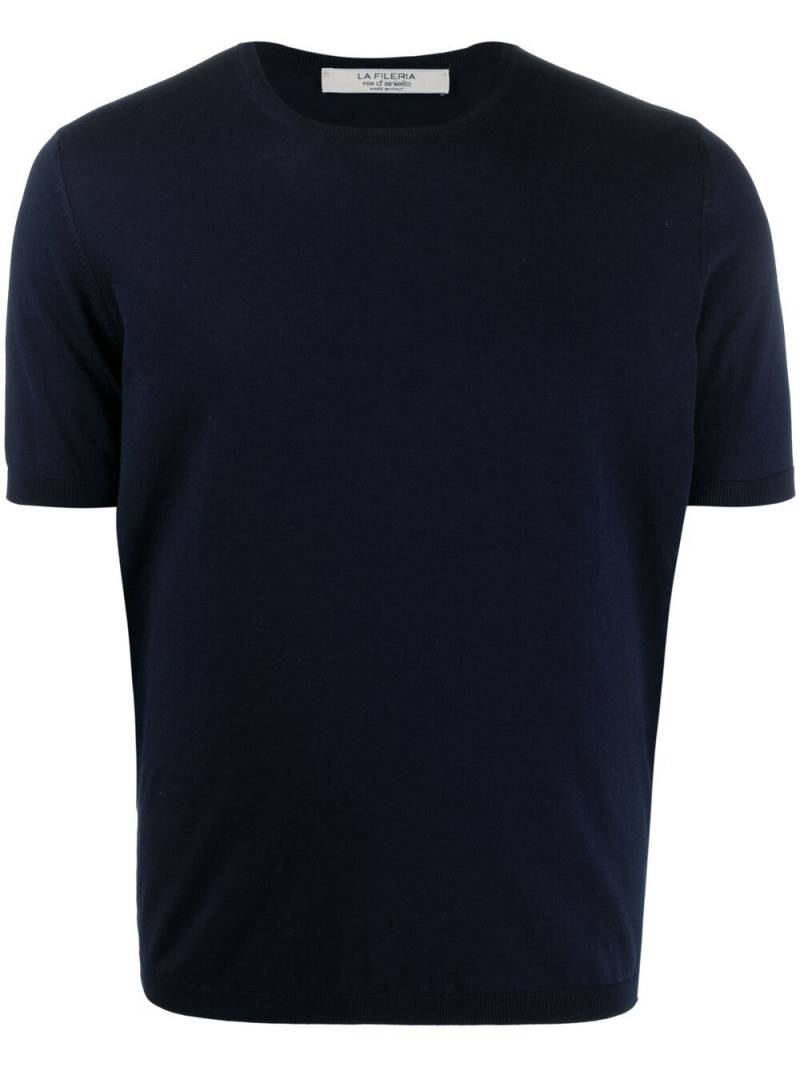 D4.0 fine-knit crew-neck T-shirt - Blue von D4.0