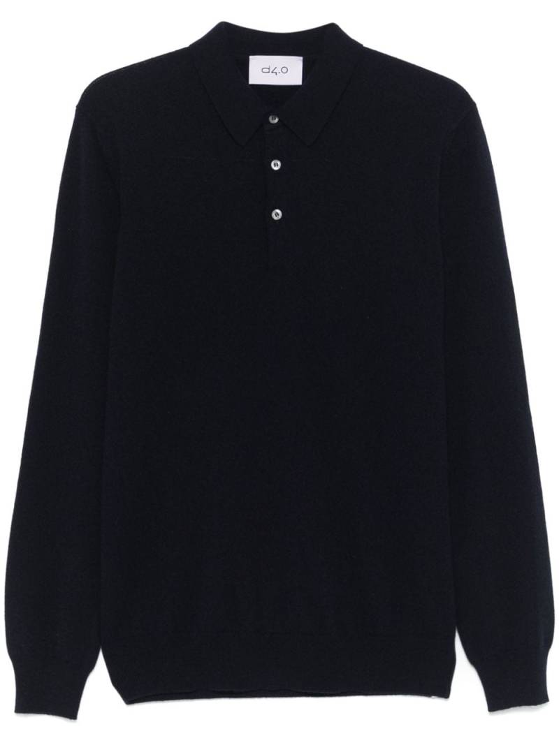 D4.0 fine-knit polo shirt - Blue von D4.0