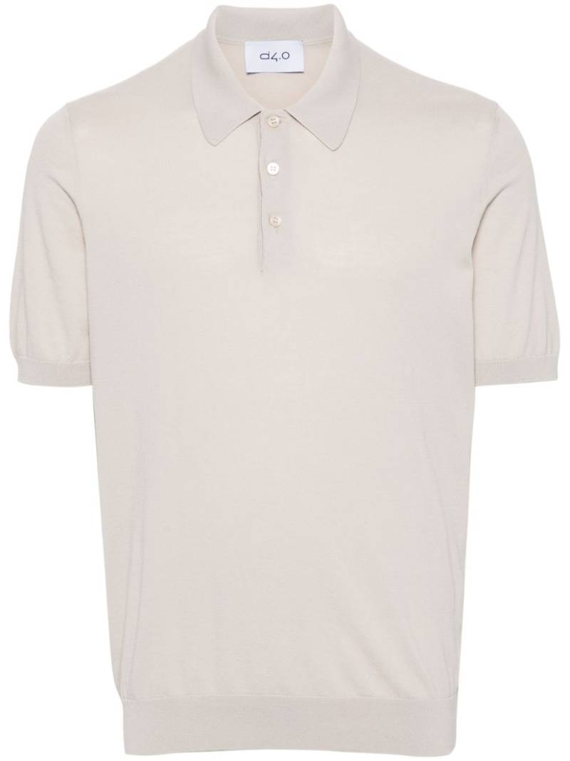 D4.0 fine-knit poloi shirt - Neutrals von D4.0