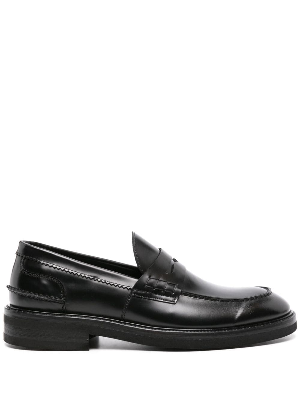 D4.0 penny slot-detailed leather loafers - Black von D4.0