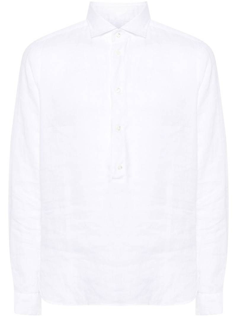 D4.0 plain linen shirt - White von D4.0