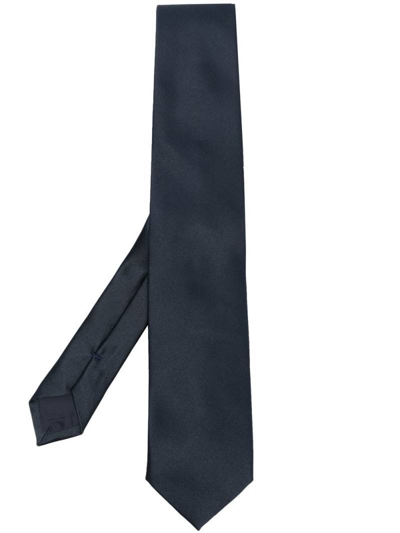 D4.0 pointed-tip silk tie - Blue von D4.0