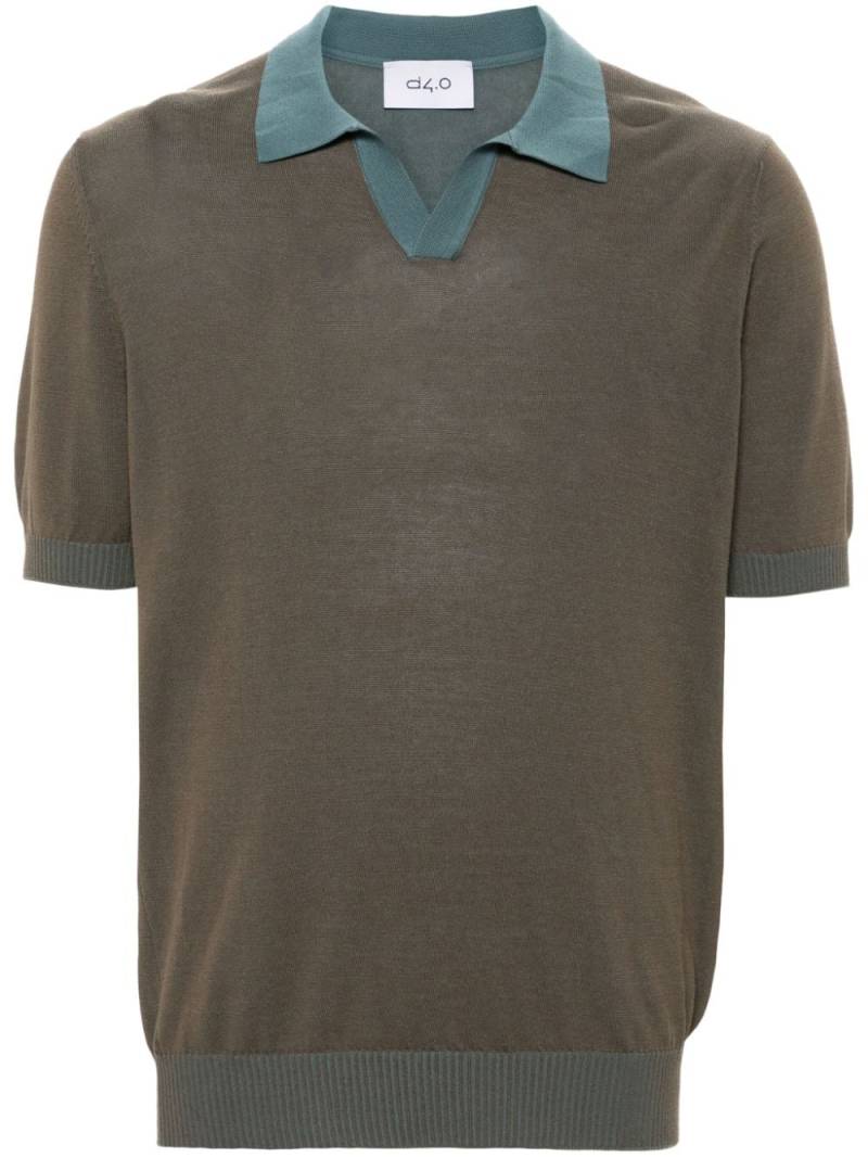 D4.0 split-neck polo shirt - Brown von D4.0