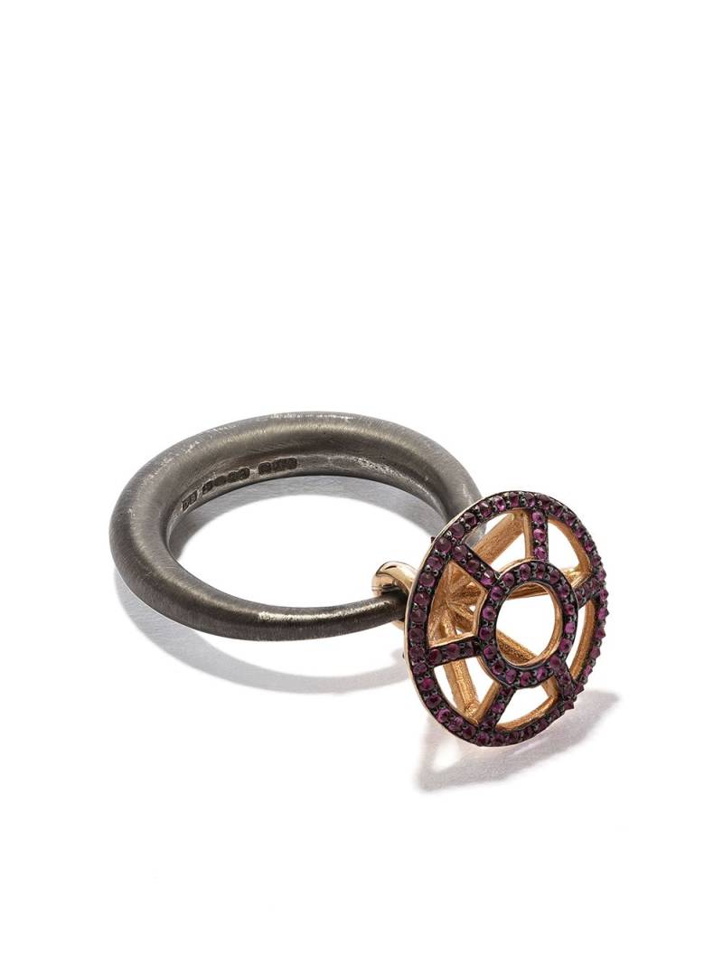 DALILA BARKACHE 18kt yellow gold ruby Cage ring - Black von DALILA BARKACHE