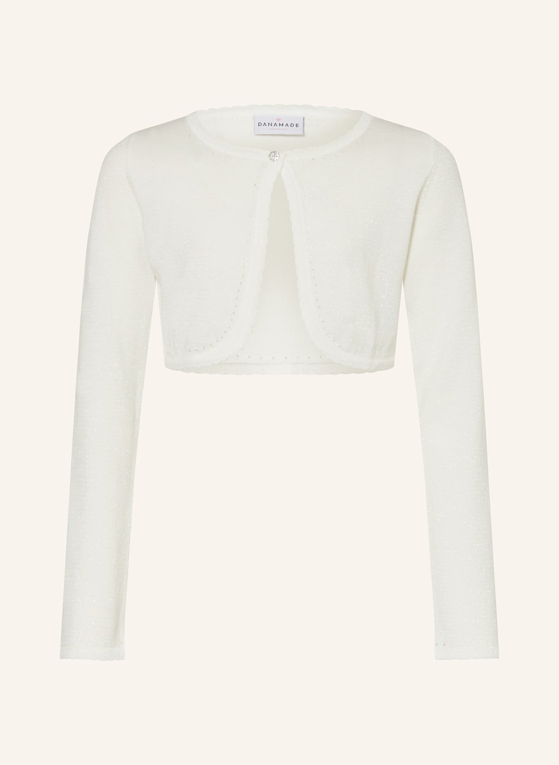 Danamade Bolero Mit Glanzgarn weiss Danamade Bolero Mit Glanzgarn weiss von DANAMADE