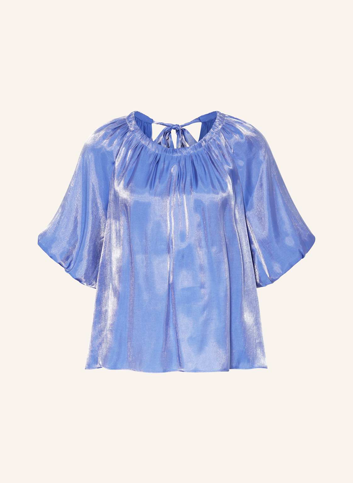 dante6 Satinbluse Simo Mit Cut-Out blau von DANTE6