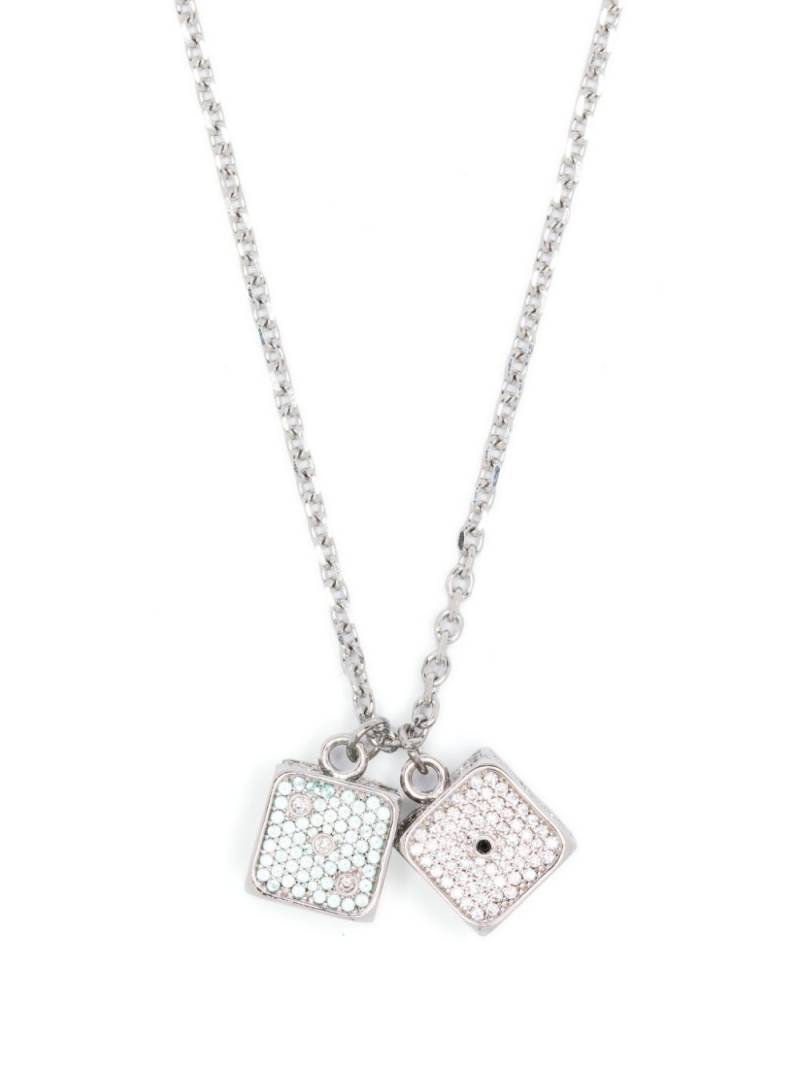 DARKAI Dice crystal pendant necklace - Silver von DARKAI