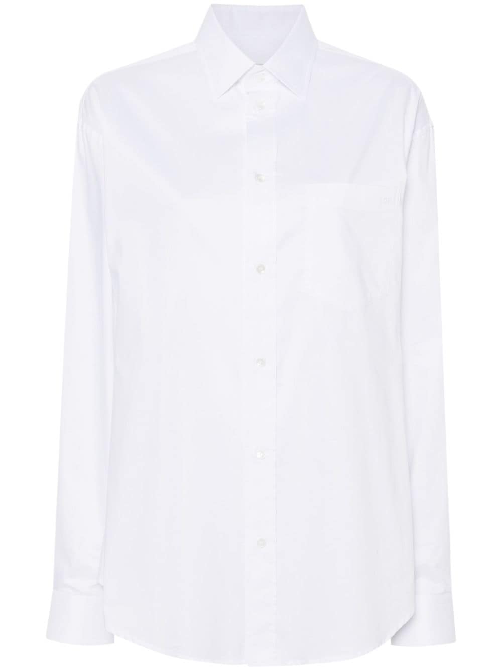 DARKPARK Anne embroidered-logo cotton shirt - White von DARKPARK