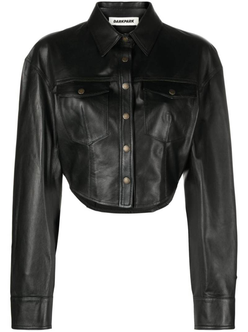 DARKPARK Bianca cropped leather jacket - Black von DARKPARK