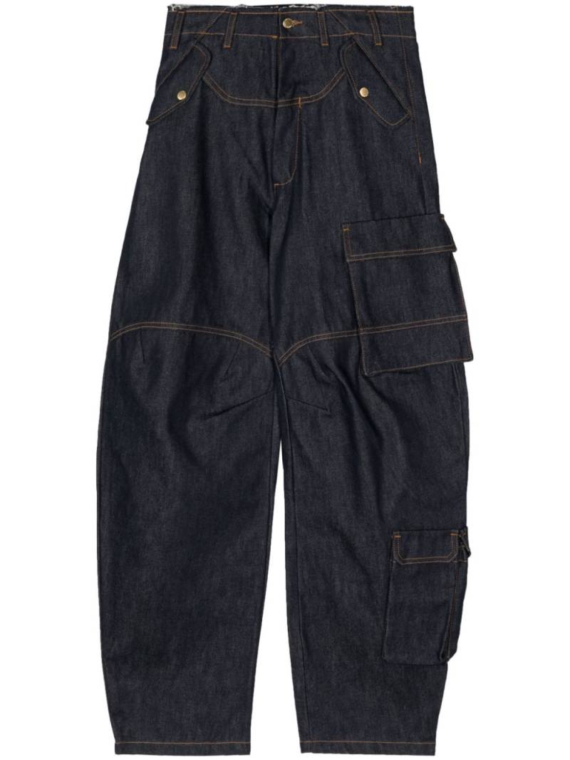 DARKPARK Rosalind tapered cargo jeans - Blue von DARKPARK