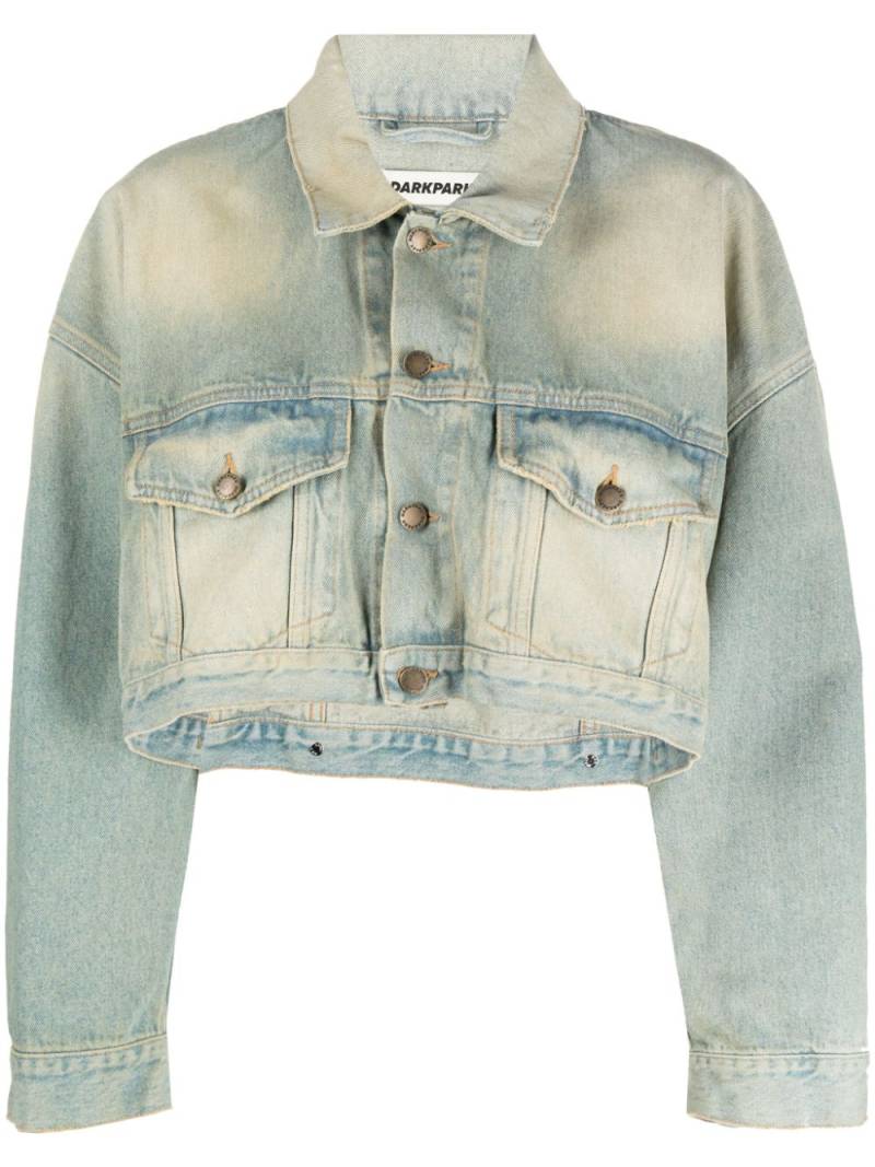 DARKPARK bleach-effect cropped denim jacket - Blue von DARKPARK