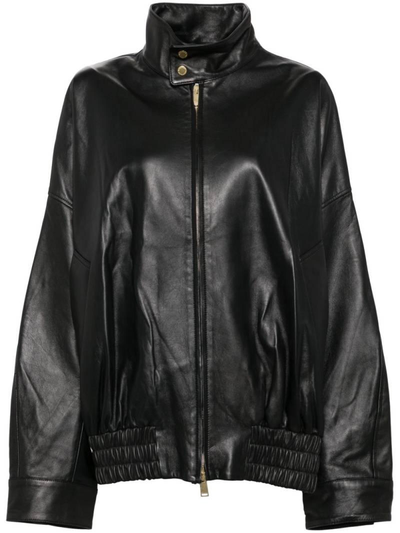 DARKPARK zip-up leather jacket - Black von DARKPARK