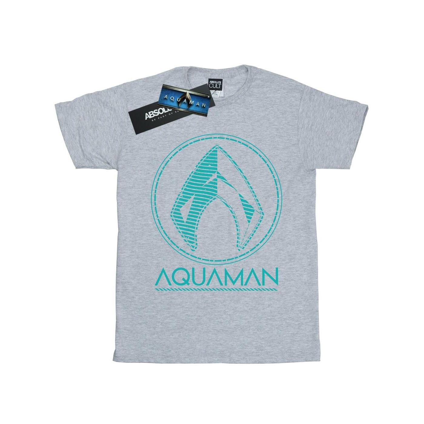 Aquaman Aqua Logo Tshirt Damen Grau XL von DC COMICS