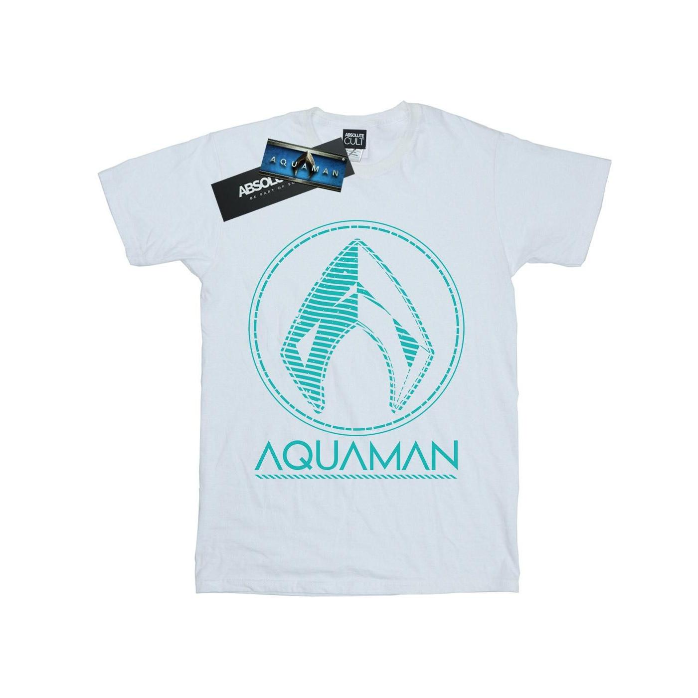 Aquaman Aqua Logo Tshirt Damen Weiss L von DC COMICS