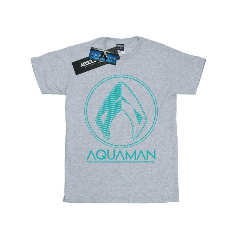 Aquaman Aqua Logo Tshirt Jungen Grau 152-158 von DC COMICS