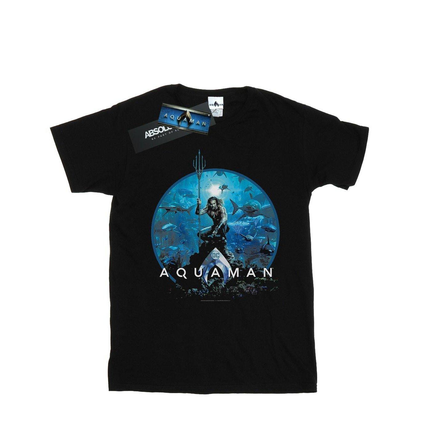 Aquaman Circle Poster Tshirt Damen Schwarz S von DC COMICS
