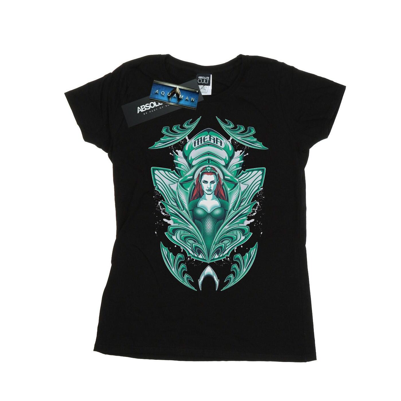 Aquaman Mera Crest Tshirt Damen Schwarz XL von DC COMICS