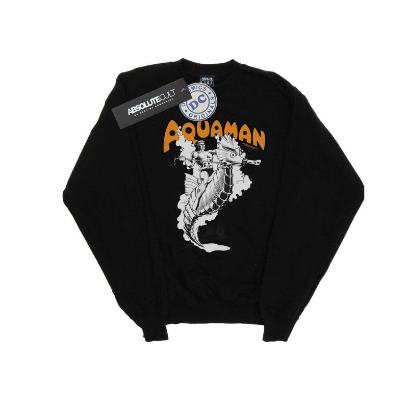 Aquaman Mono Action Pose Sweatshirt Damen Schwarz M von DC COMICS