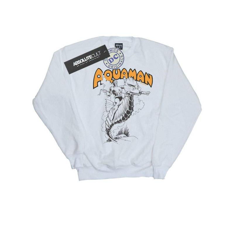 Aquaman Mono Action Pose Sweatshirt Jungen Weiss 152-158 von DC COMICS