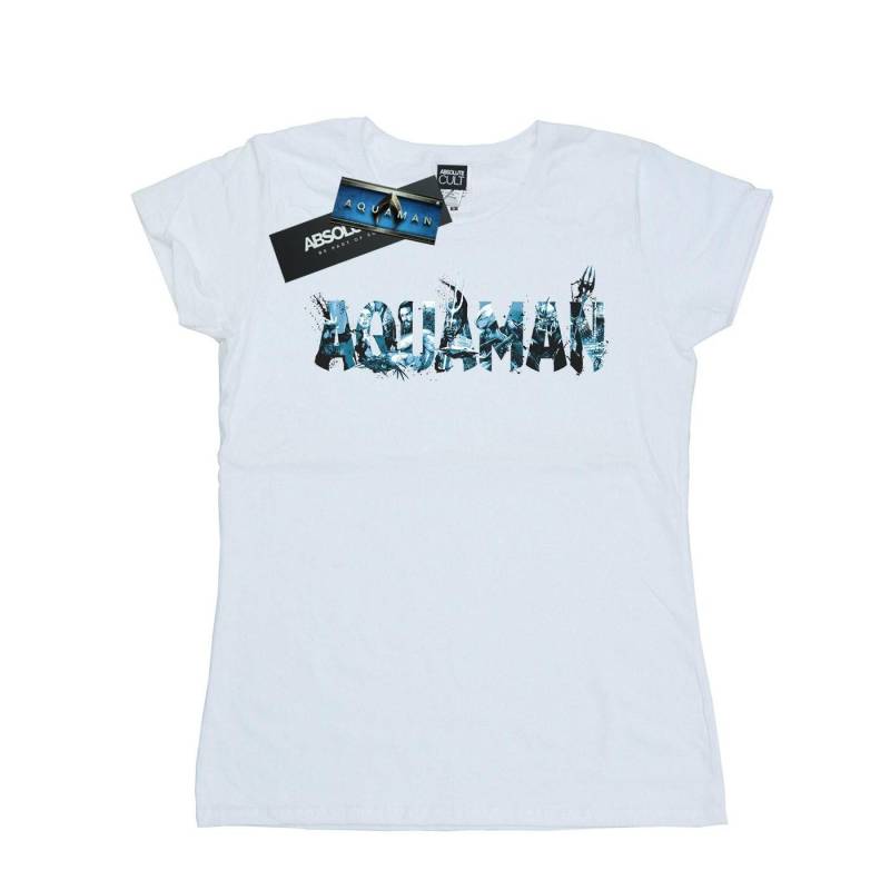 Aquaman Text Logo Tshirt Damen Weiss XXL von DC COMICS