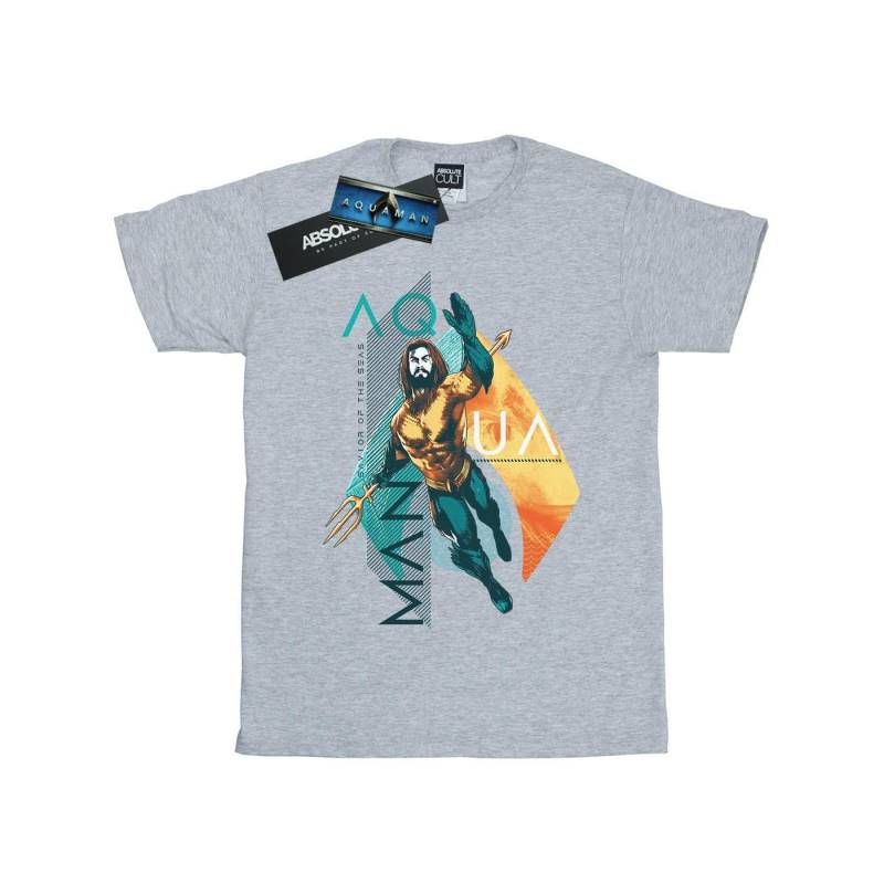 Aquaman Tropical Icon Tshirt Jungen Grau 128 von DC COMICS