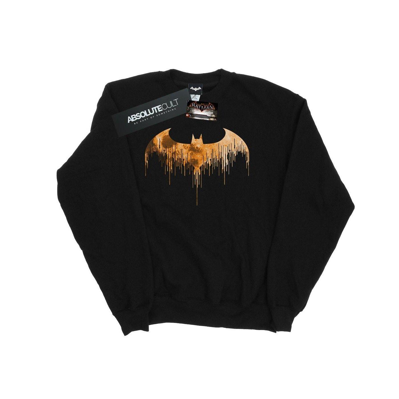 Batman Arkham Knight Halloween Moon Logo Fill Sweatshirt Herren Schwarz L von DC COMICS