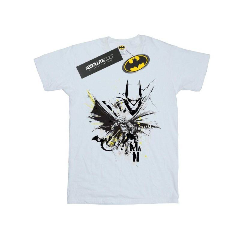 Batman Batface Splash Tshirt Damen Weiss L von DC COMICS