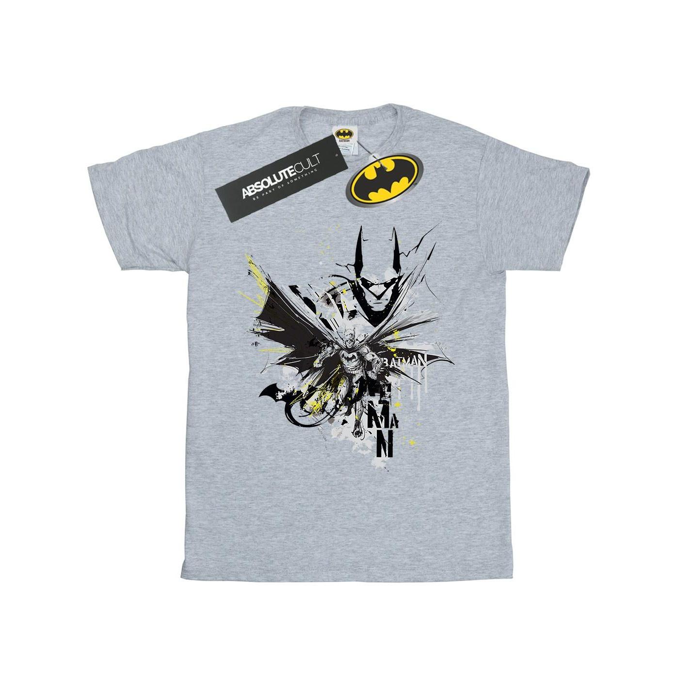 Batman Batface Splash Tshirt Jungen Grau 140/146 von DC COMICS