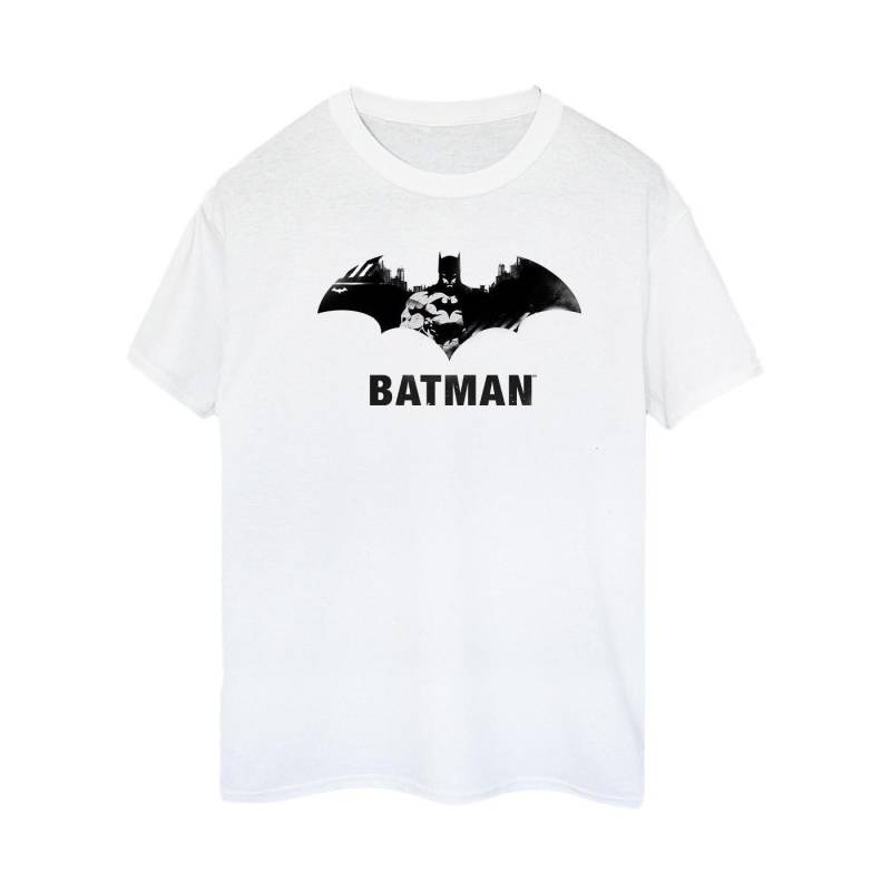 Batman Black Stare Logo Tshirt Damen Weiss S von DC COMICS