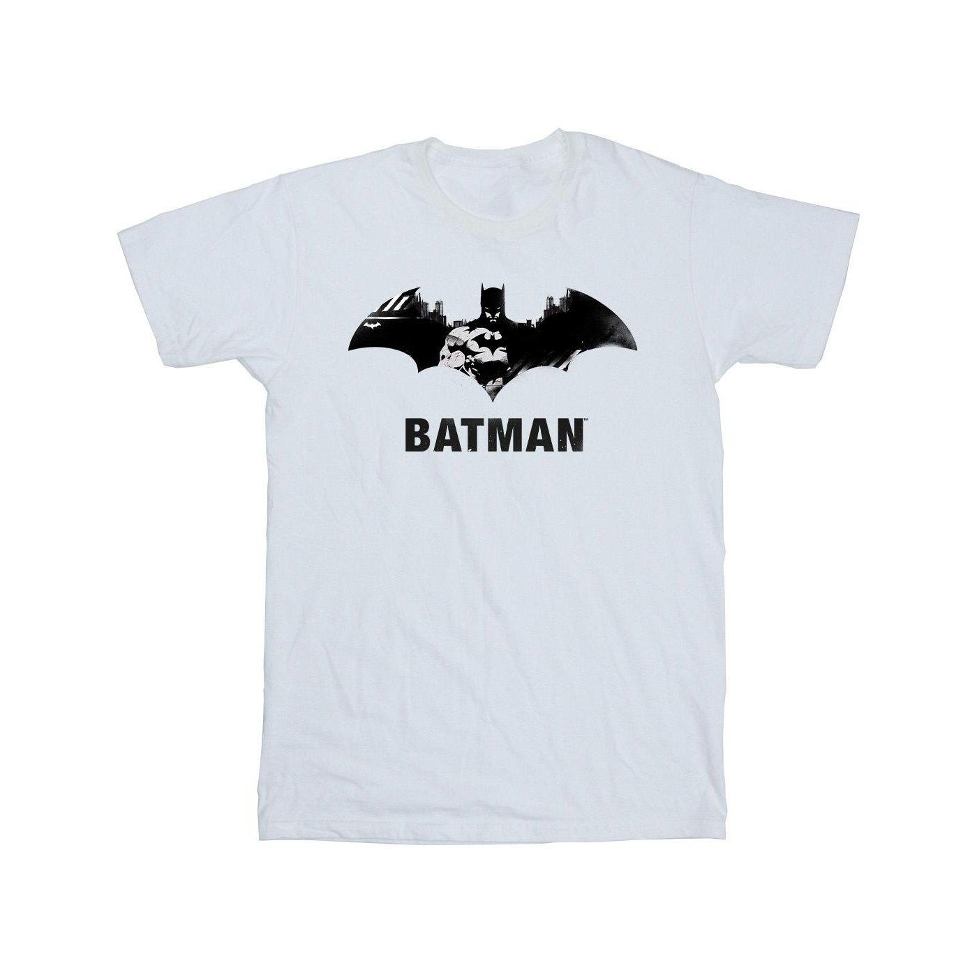 Batman Black Stare Logo Tshirt Herren Weiss L von DC COMICS