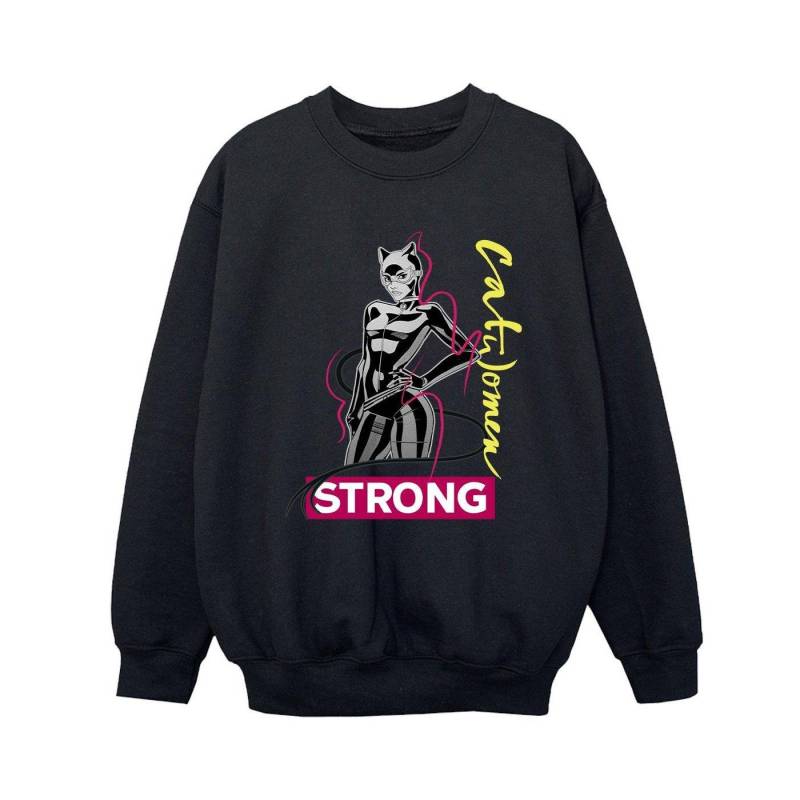 Batman Catwoman Strong Sweatshirt Jungen Schwarz 152-158 von DC COMICS