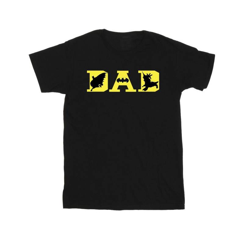 Batman Dad With Bat Icons Tshirt Herren Schwarz L von DC COMICS