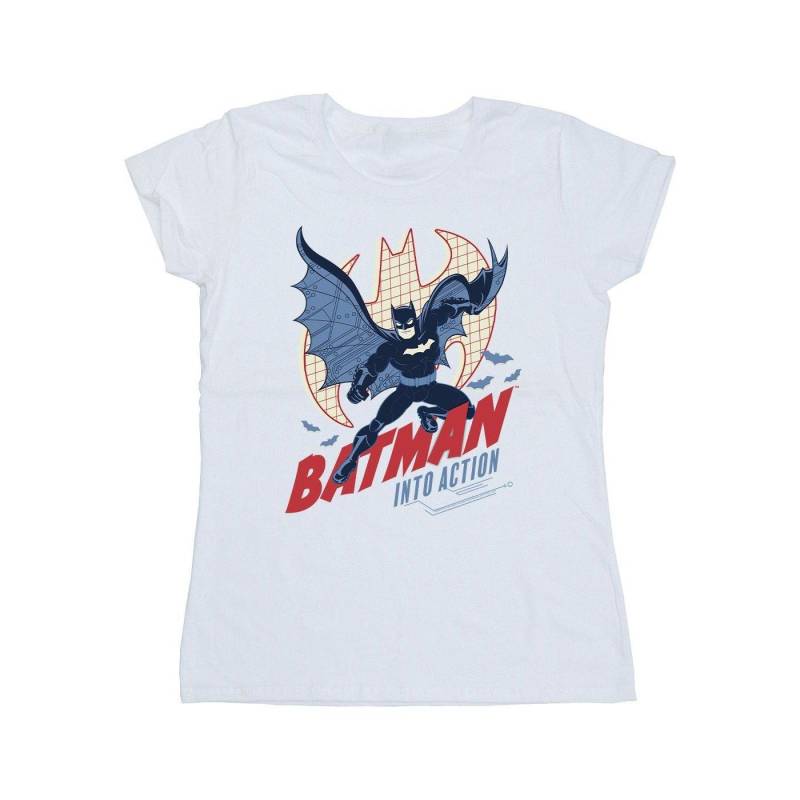 Batman Into Action Tshirt Damen Weiss XXL von DC COMICS