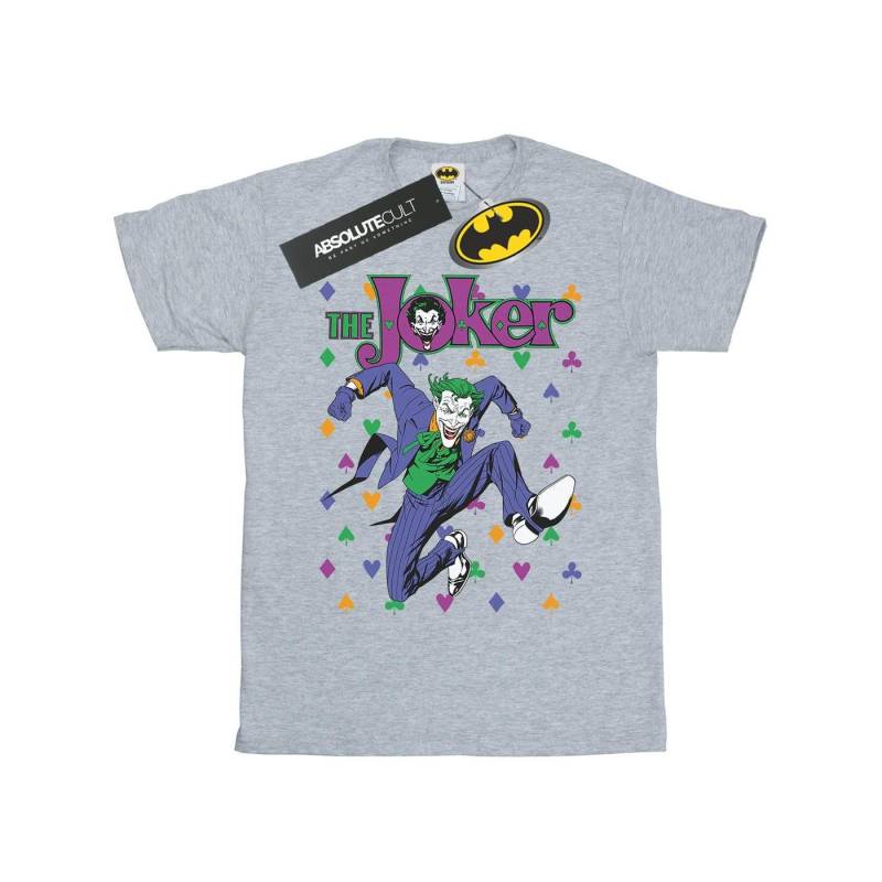 Batman Joker Cards Jump Tshirt Mädchen Grau 116 von DC COMICS