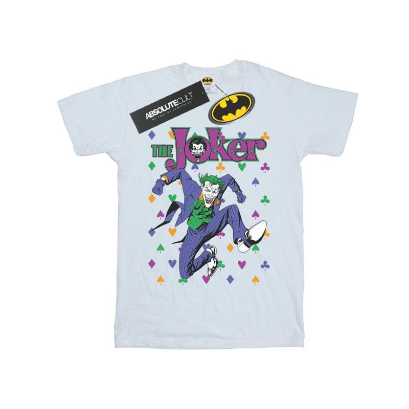 Batman Joker Cards Jump Tshirt Mädchen Weiss 128 von DC COMICS