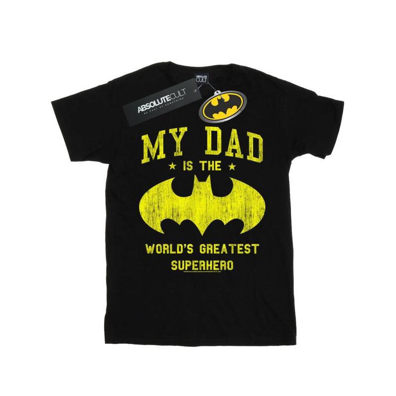 Batman My Dad Is A Superhero Tshirt Damen Schwarz 4XL von DC COMICS