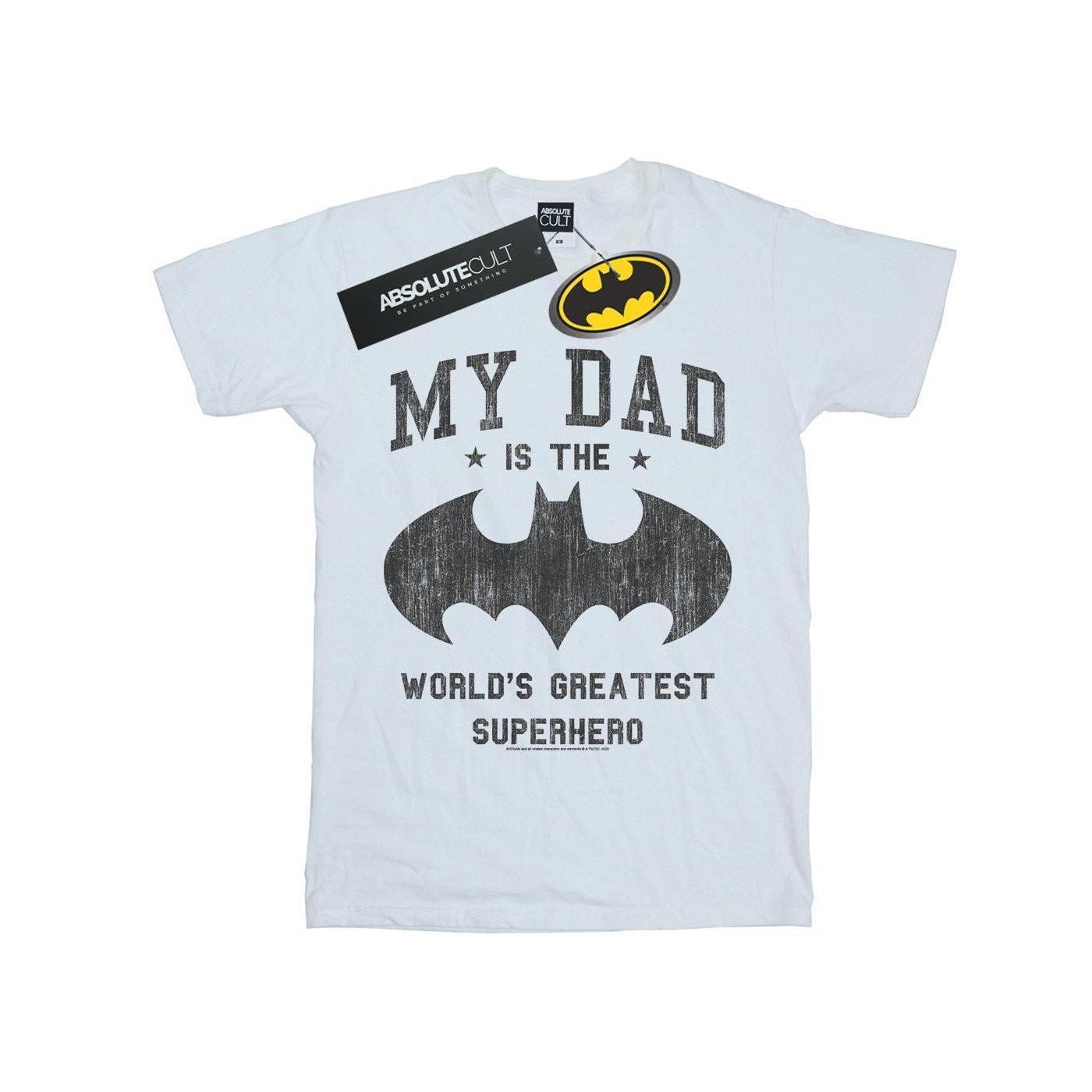 Batman My Dad Is A Superhero Tshirt Herren Weiss XXL von DC COMICS