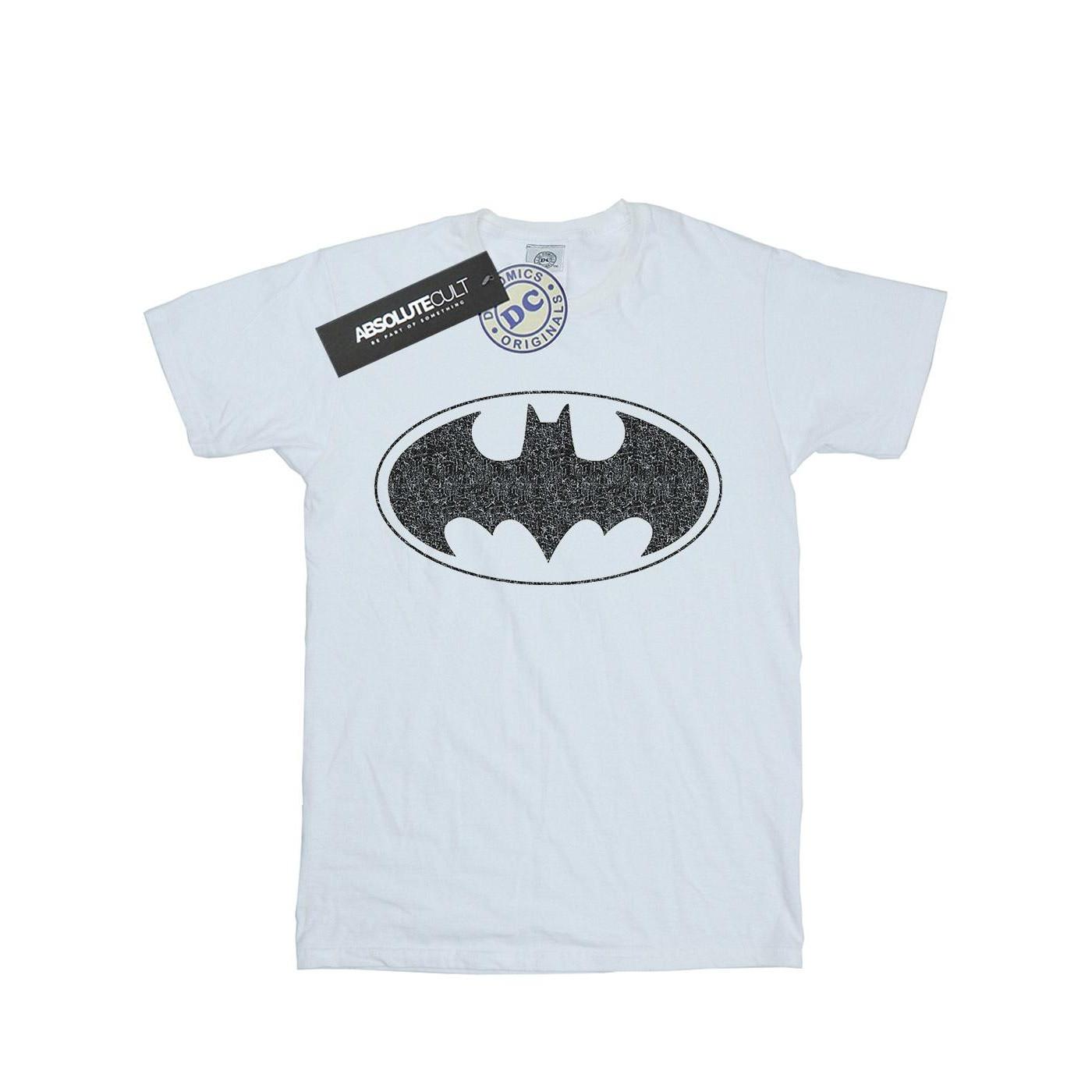 Batman One Colour Logo Tshirt Mädchen Weiss 152-158 von DC COMICS