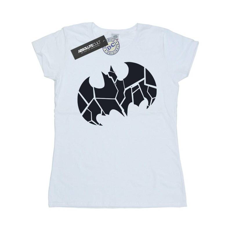 Batman One Colour Shield Tshirt Damen Weiss L von DC COMICS