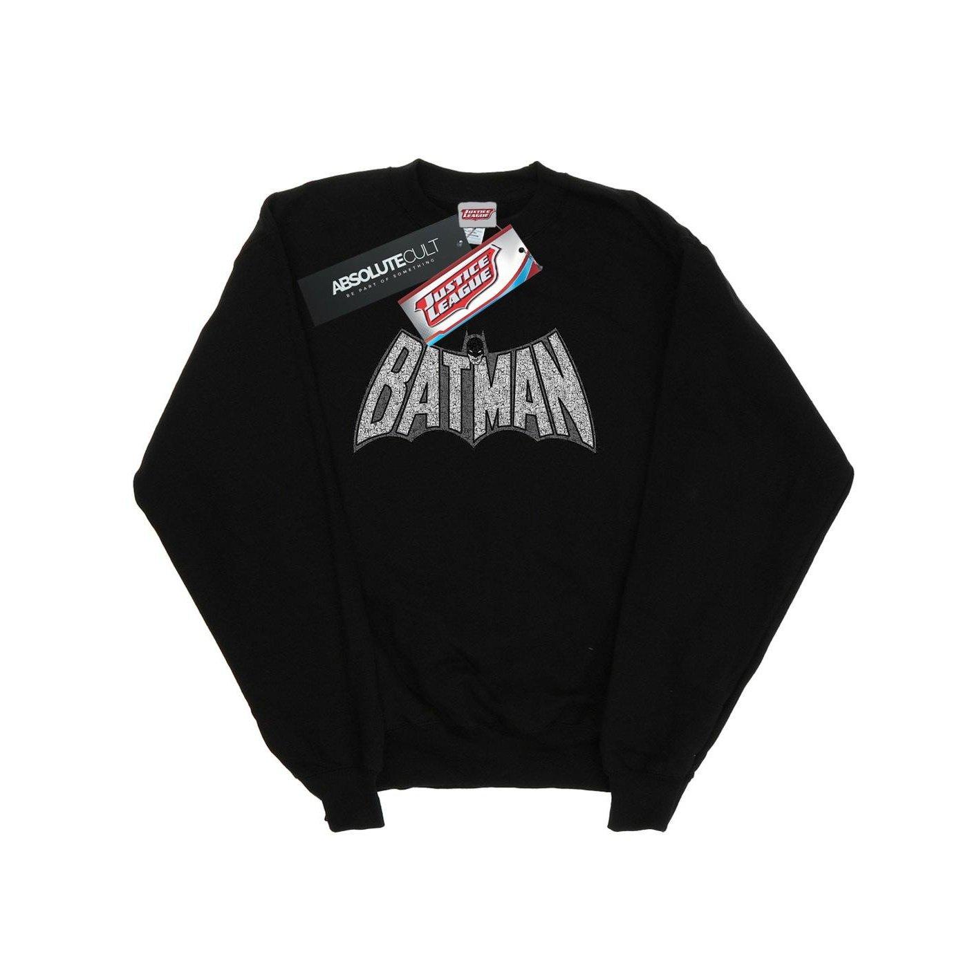 Batman Retro Crackle Logo Sweatshirt Mädchen Schwarz 128 von DC COMICS