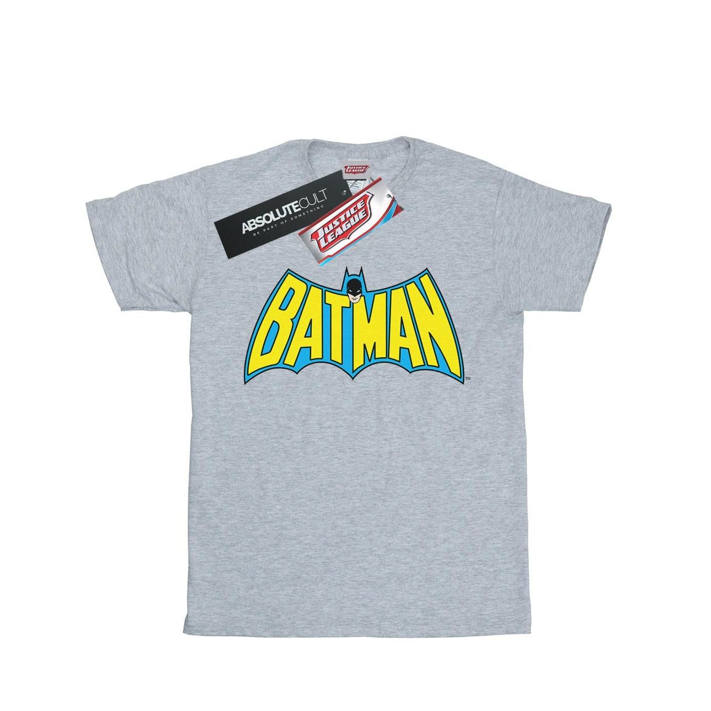 Batman Retro Logo Tshirt Mädchen Grau 128 von DC COMICS