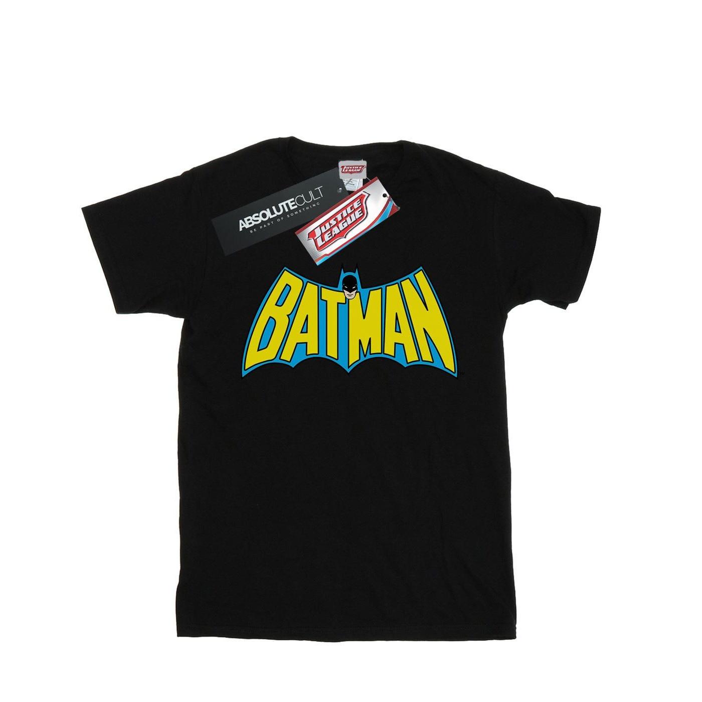 Batman Retro Logo Tshirt Mädchen Schwarz 140/146 von DC COMICS