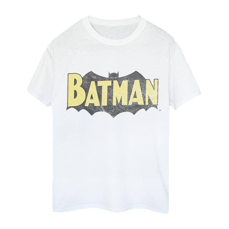 Batman Retro Shield Fade Distress Tshirt Damen Weiss 3XL von DC COMICS