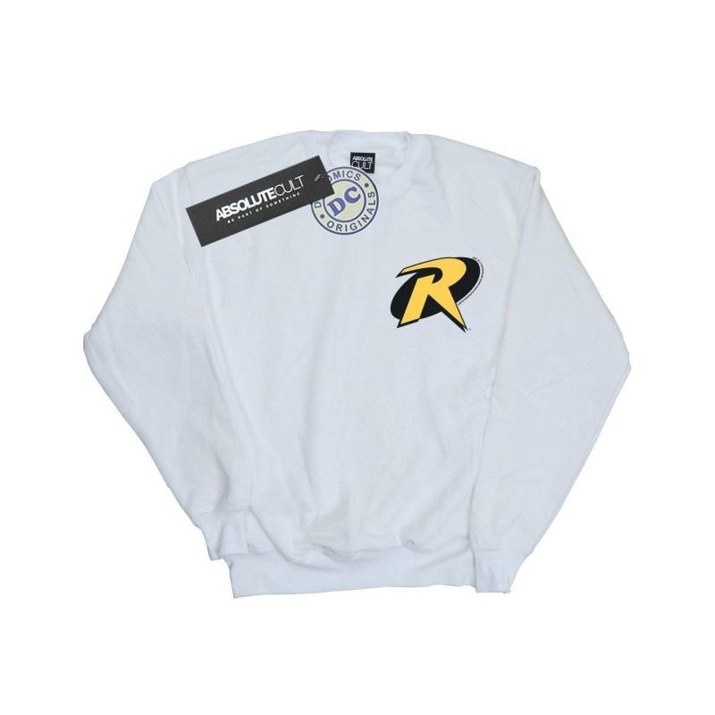 Batman Robin Logo Sweatshirt Jungen Weiss 128 von DC COMICS