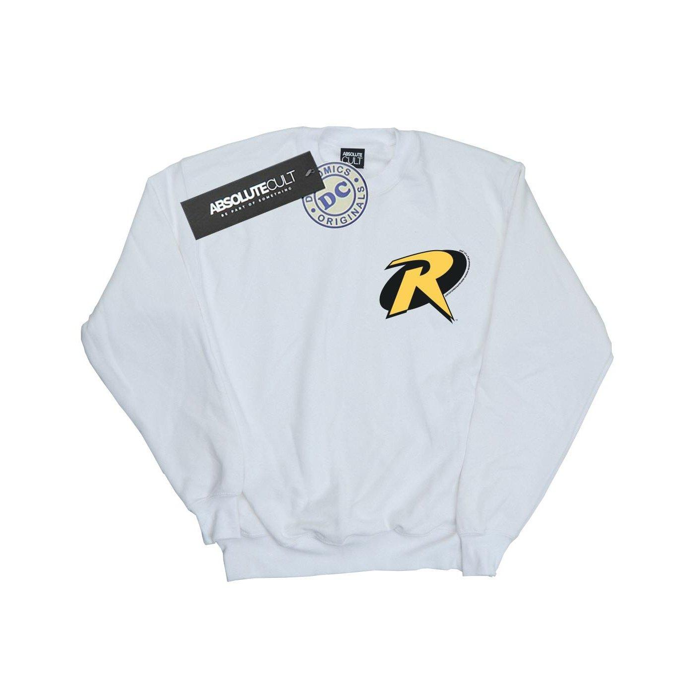 Batman Robin Logo Sweatshirt Jungen Weiss 152-158 von DC COMICS