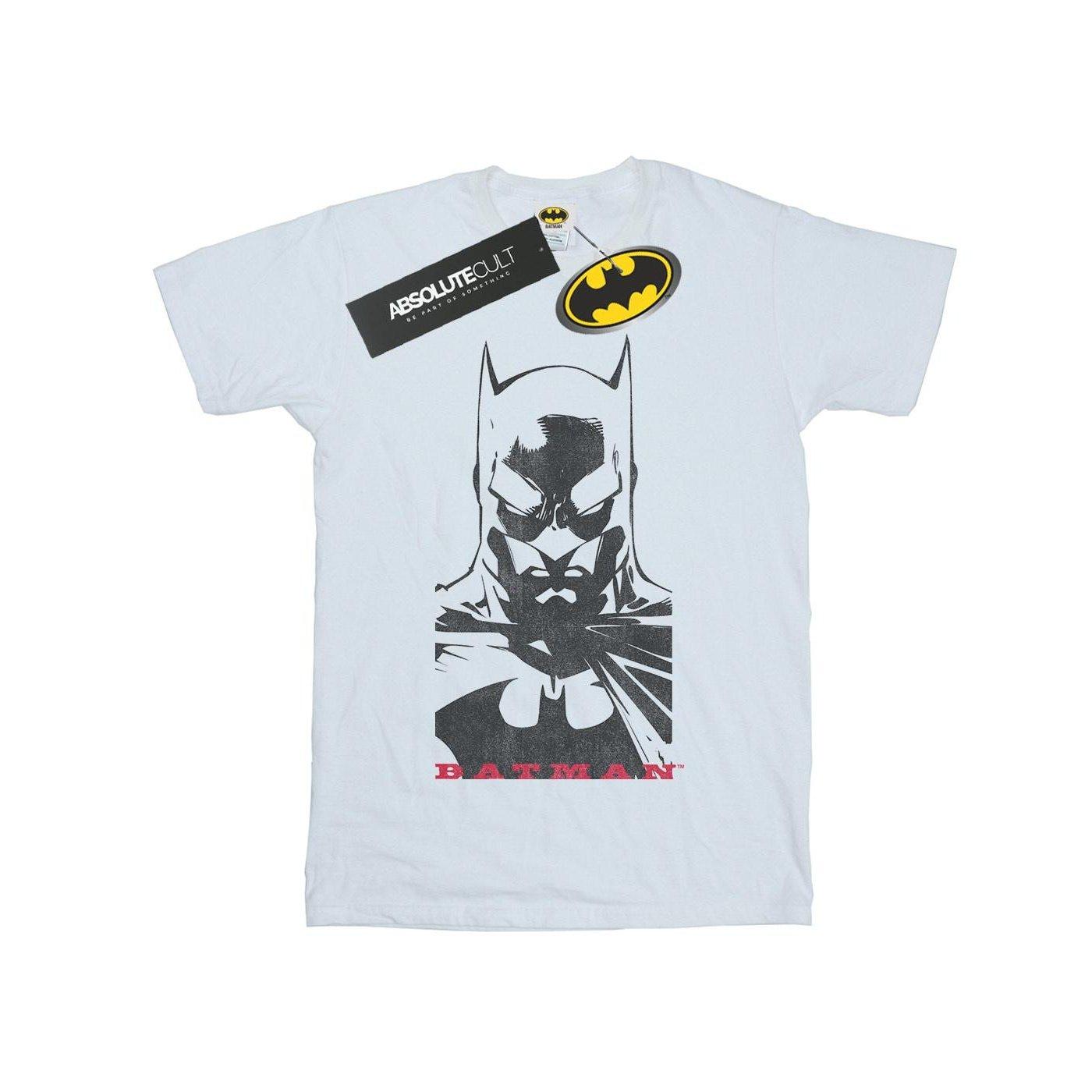 Batman Solid Stare Tshirt Herren Weiss L von DC COMICS