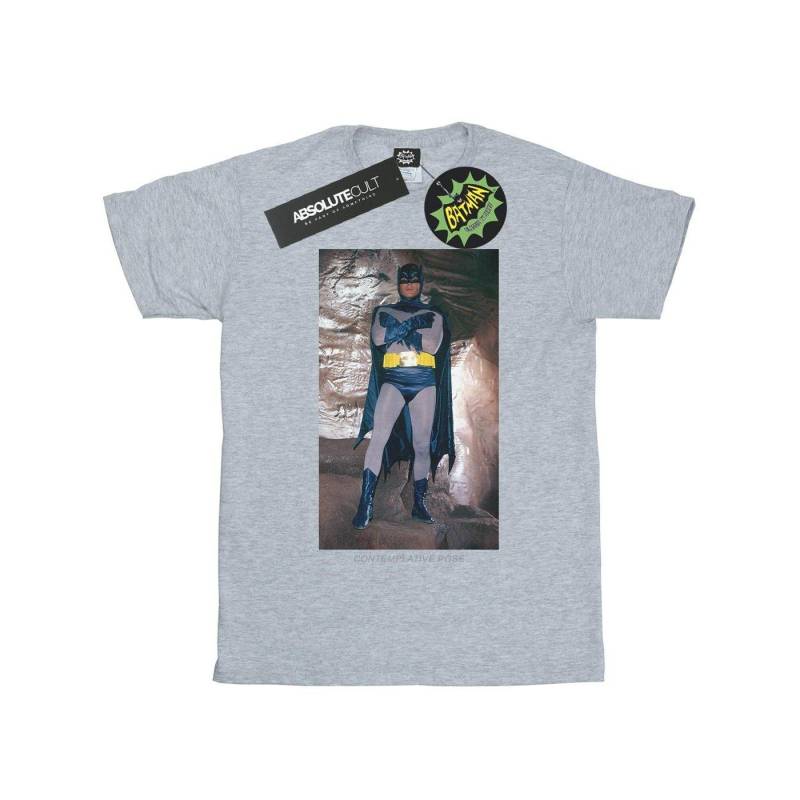 Batman Tv Series Contemplative Pose Tshirt Herren Grau M von DC COMICS