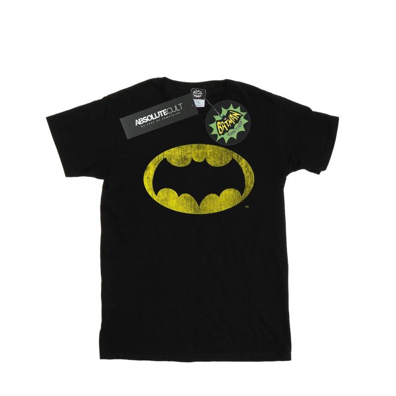 Batman Tv Series Distressed Logo Tshirt Mädchen Schwarz 152-158 von DC COMICS